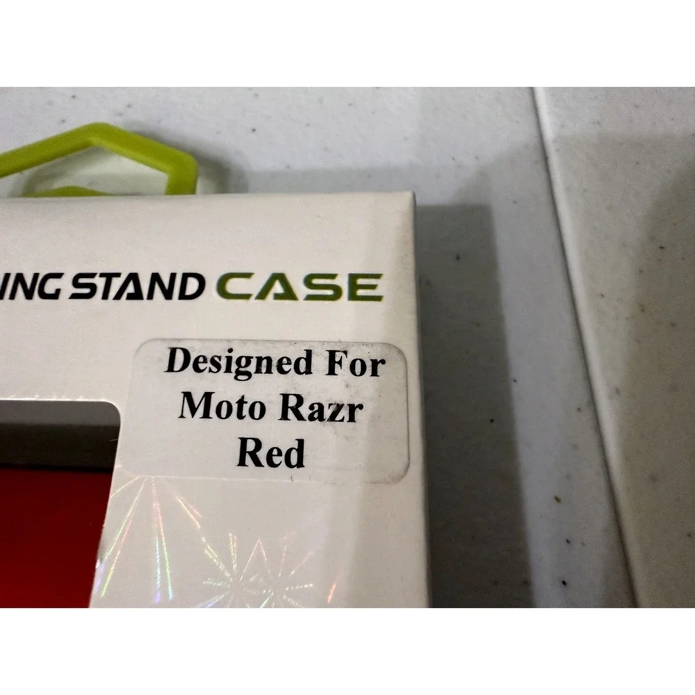 Electronic World Moto Razr Ring Stand Case Red 13ft Drop Protection MOTRZ-RG-RED